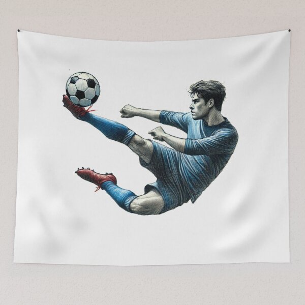 Item preview, Scissor Kick Soccer Art – Dynamic Football Action Moment designed and sold by denip.