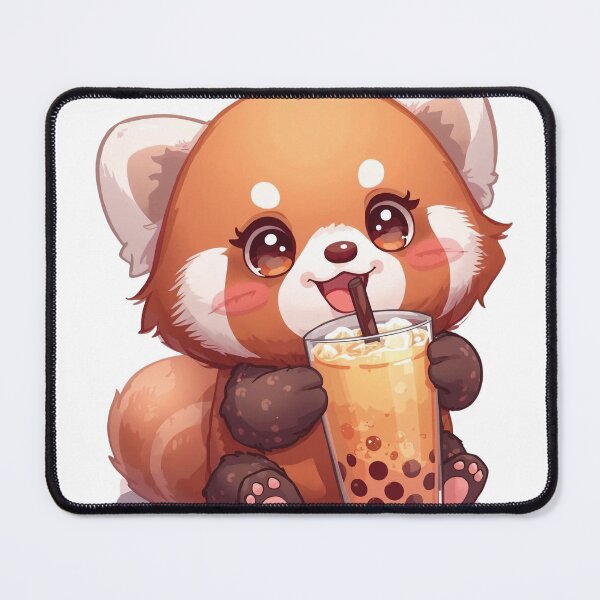 Item preview, Cute Red Panda Drinking Boba Tea Kawaii Design designed and sold by Pikalot.