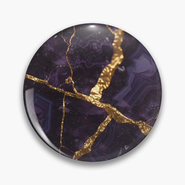 Item preview, Deep Purple Stone with Gold Vein Cracks designed and sold by homydesign.