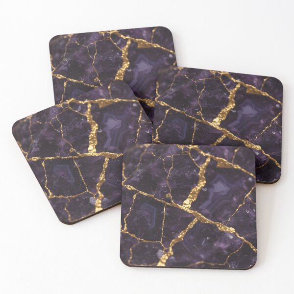 Item preview, Deep Purple Stone with Gold Vein Cracks designed and sold by homydesign.