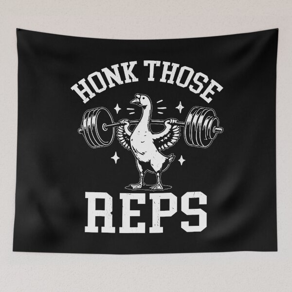 Item preview, Honk Those Reps Funny Goose Weightlifting Retro Goose Gym designed and sold by AlbertaDana.