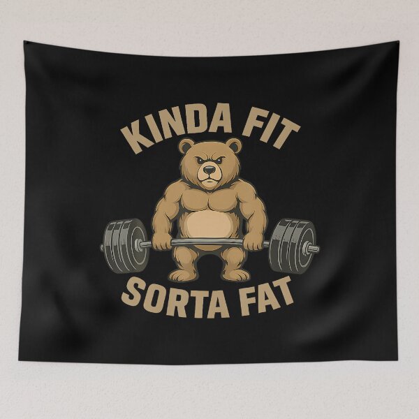 Item preview, Kinda Fit Sorta Fat Gym Bear Weightlifting Workout Funny designed and sold by PatsyMargie.