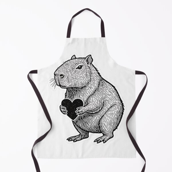 Item preview, Rustic Linocut Capybara Love Token designed and sold by HelixPedia.