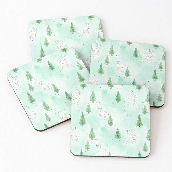 Item preview, Watercolor Deer and Pine Tree Seamless Pattern designed and sold by homydesign.