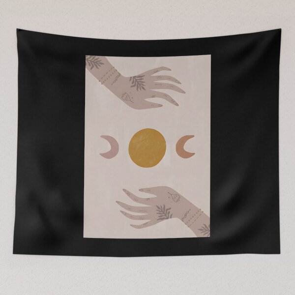 Item preview, Boho Watercolor Moon Phase Yoga Artwork designed and sold by qobwyihvrj29.