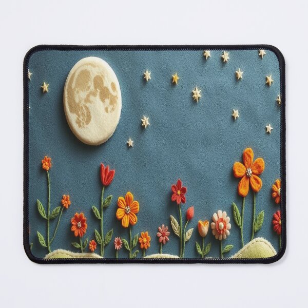 Item preview, Felted Celestial Herb Garden | Night Sky Floral Art | Soft Felt Aesthetic designed and sold by MusicSoulMystics.