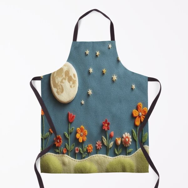 Item preview, Felted Celestial Herb Garden | Night Sky Floral Art | Soft Felt Aesthetic designed and sold by MusicSoulMystics.