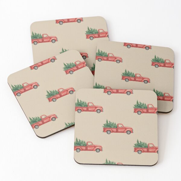 Item preview, Red Christmas Truck and Tree Seamless Pattern designed and sold by homydesign.