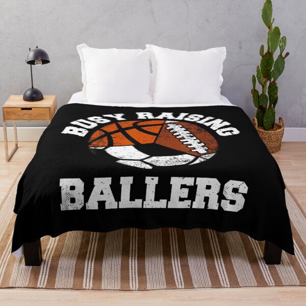 Item preview, Busy Raising Ballers Funny Football Soccer Basketball Mom designed and sold by TerriMichelle.