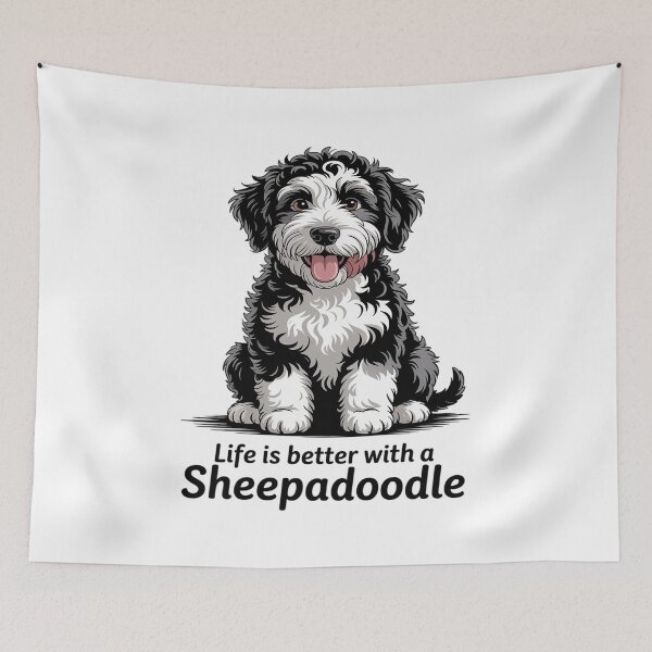 Item preview, Life Is Better With A Sheepadoodle Cut Sheepadoodle Dog designed and sold by DentistLegal.
