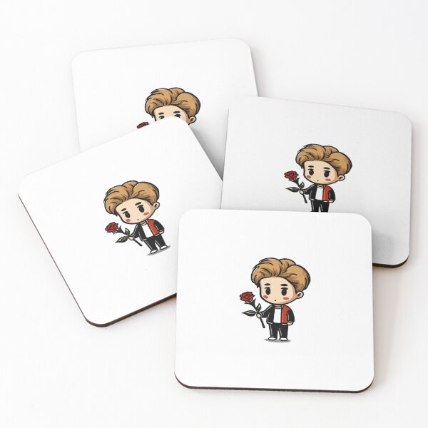 Item preview, Cute cool chibi boy holding red rose kawaii Valentine love sticker cartoon character art designed and sold by Mimoshi ⭐⭐⭐⭐⭐.