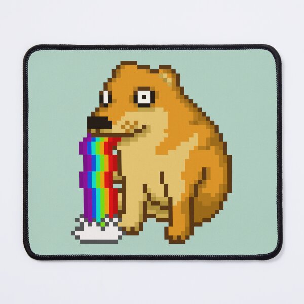 Item preview, Dog vomiting a rainbow, pixel art meme designed and sold by Judith RS.
