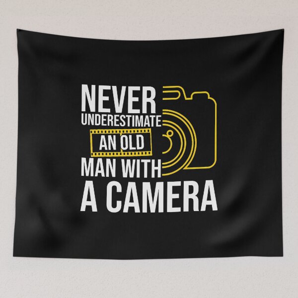 Item preview, Never Underestimate An Old Man With A Camera designed and sold by BrandyMartha.