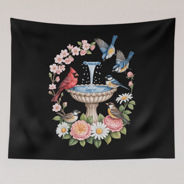 Item preview, Cardinal & Chickadee Birds Spring Flowers designed and sold by DentistLegal.