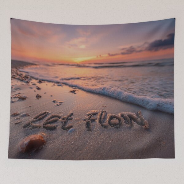 Item preview, Let Flow Beach Sunrise Sand Writing Art designed and sold by chase-thewave.