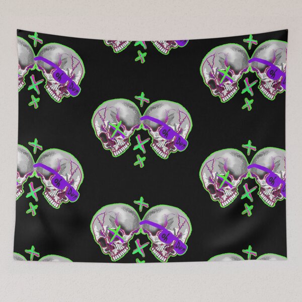 Item preview, Cool Skull Guys with purple shades - original digital illustrated art designed and sold by NonDecafArt.
