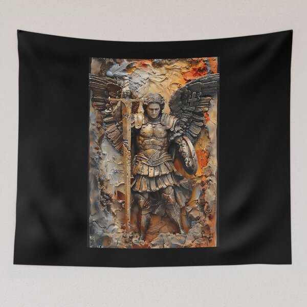 Item preview, Saint Michael The Archangel – Celestial Warrior Art Print designed and sold by qobwyihvrj29.