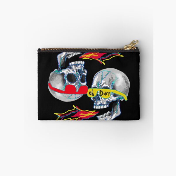 Item preview, Oh Darn series - Dueling fire breathing skulls - original art designed and sold by NonDecafArt.