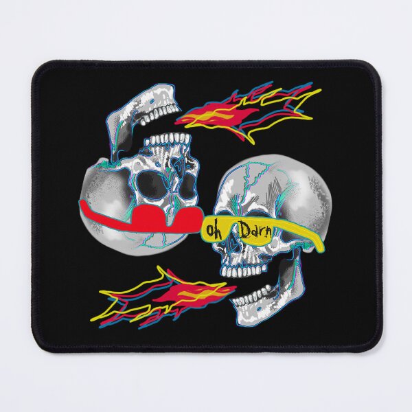 Item preview, Oh Darn series - Dueling fire breathing skulls - original art designed and sold by NonDecafArt.
