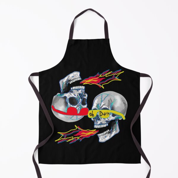 Item preview, Oh Darn series - Dueling fire breathing skulls - original art designed and sold by NonDecafArt.