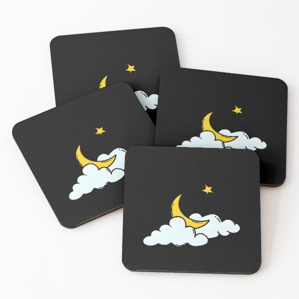 Item preview, Ramadan Crescent Moon And Star In Clouds Illustration designed and sold by qobwyihvrj29.