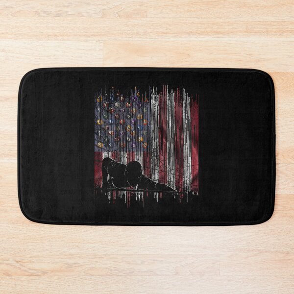Artikelvorschau, Silhouette eines Billardspielers mit Vintage-USA-Flagge entworfen und verkauft von BeulahJoseph.