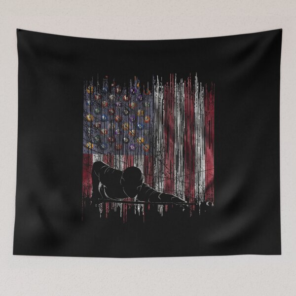 Artikelvorschau, Silhouette eines Billardspielers mit Vintage-USA-Flagge entworfen und verkauft von BeulahJoseph.