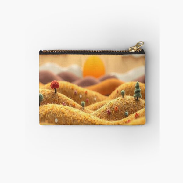 Item preview, Felted Cottage Sunrise Hills | Warm Felt Landscape | Cozy Cottagecore Art designed and sold by MusicSoulMystics.