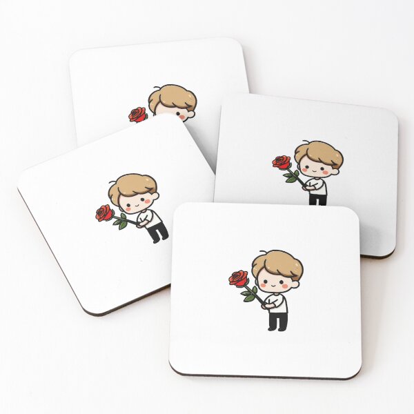 Item preview, Cute chibi boy holding red rose minimal Valentine illustration designed and sold by Mimoshi ⭐⭐⭐⭐⭐.