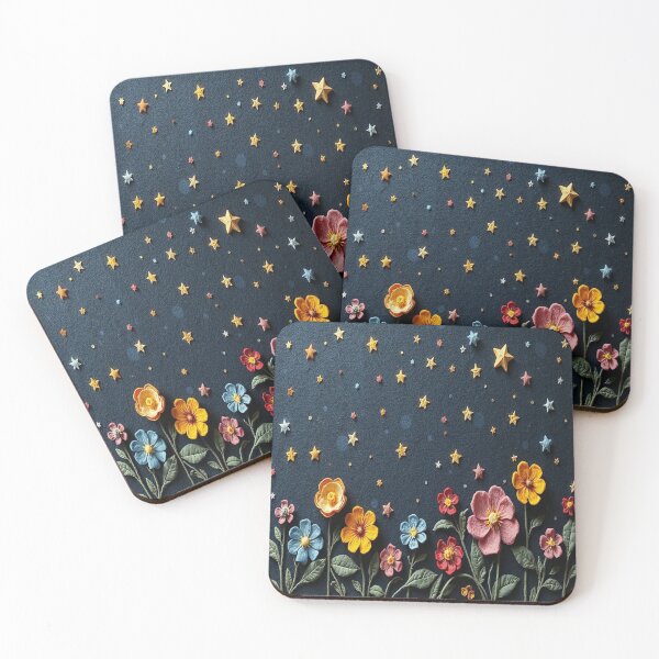 Item preview, Felted Floral Constellation | Celestial Flower Art | Soft Felt Aesthetic designed and sold by MusicSoulMystics.