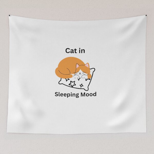 Item preview, Sleepy Cat Dreaming – Cozy Feline Art Print” designed and sold by Fouziaart08.