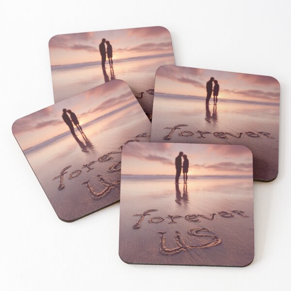 Item preview, Forever Us Romantic Beach Sunset Sand Writing Art designed and sold by chase-thewave.
