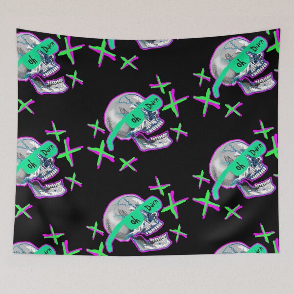Item preview, Guy skull with green shades - original digital illustrated art designed and sold by NonDecafArt.