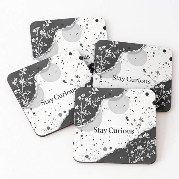 Item preview, Stay Curious – Minimalist Black & White Floral Art designed and sold by DreamyWallVibes.