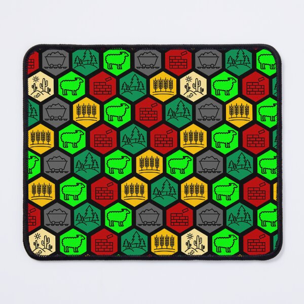 Item preview, Funny Nerdy Wood Sheep Brick Wheat Rock Desert Icons Hex Board Game Player All Over Pattern designed and sold by MathWare MathClips.