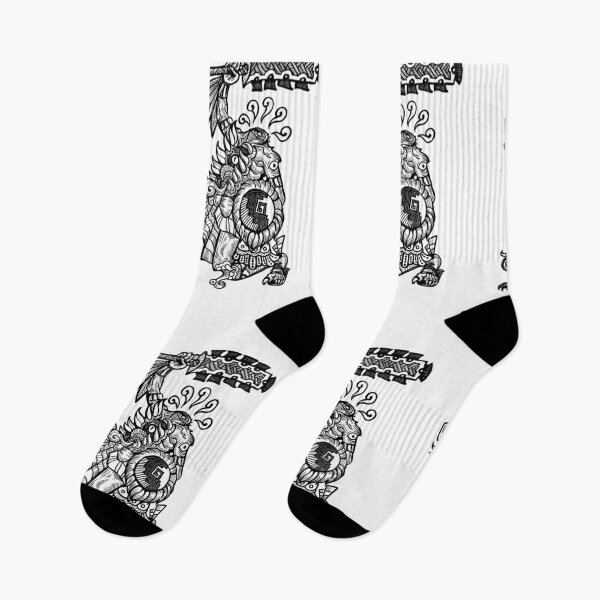 Item preview, Youaltepuztli night axe white background designed and sold by UrielCalavera.