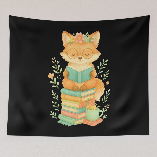 Item preview, Fox Reading Book Readers Teachers Librarians Bookworms designed and sold by KristenSophie.