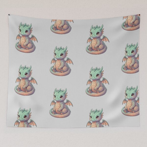 Item preview, Tiny Aurora Dragon: Chubby Fantasy Dragon designed and sold by SebastianSpace.