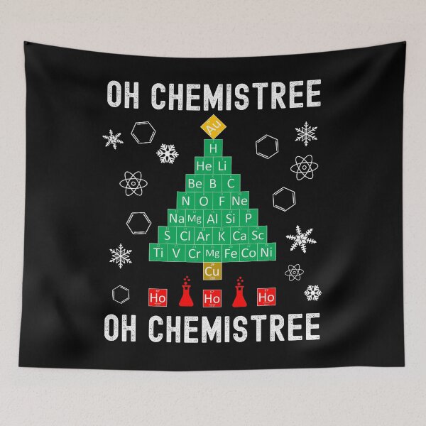 Item preview, Funny Nerdy Oh Chemistree Christmas Chemistry Science Teacher White Text designed and sold by MathWare MathClips.