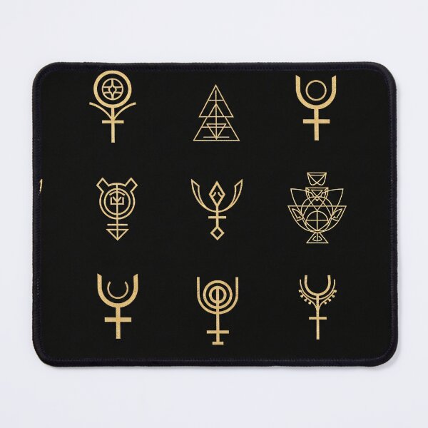 Item preview, Minimal Gold Sigils on Black designed and sold by Kaleidoscope Print.