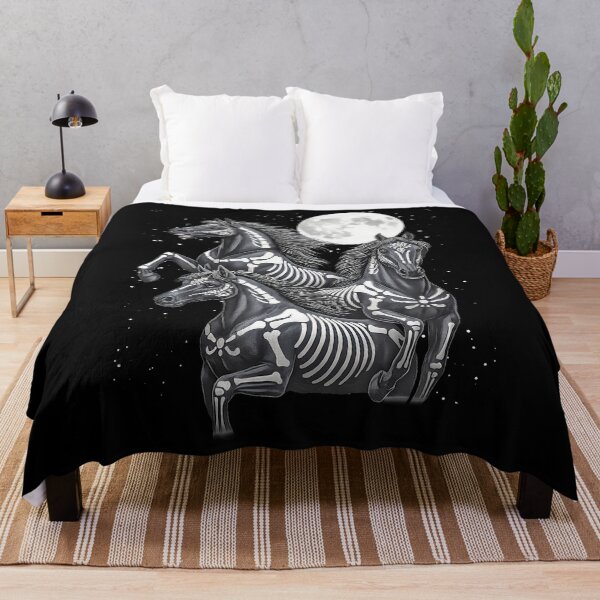 Item preview, Three Horse Moon - Da De Los Muertos Skeleton Horse designed and sold by LucilleAntoi.