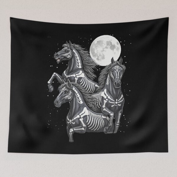 Item preview, Three Horse Moon - Da De Los Muertos Skeleton Horse designed and sold by LucilleAntoi.