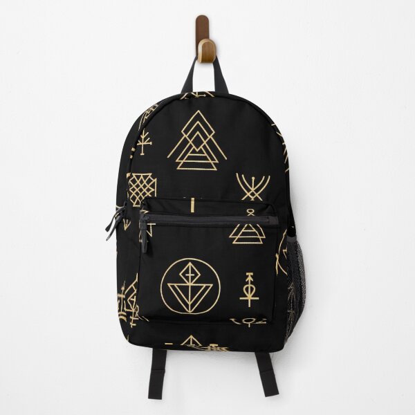 Item preview, Scattered Gold Sigils on Black designed and sold by Kaleidoscope Print.