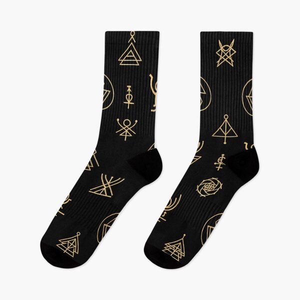 Item preview, Scattered Gold Sigils on Black designed and sold by Kaleidoscope Print.