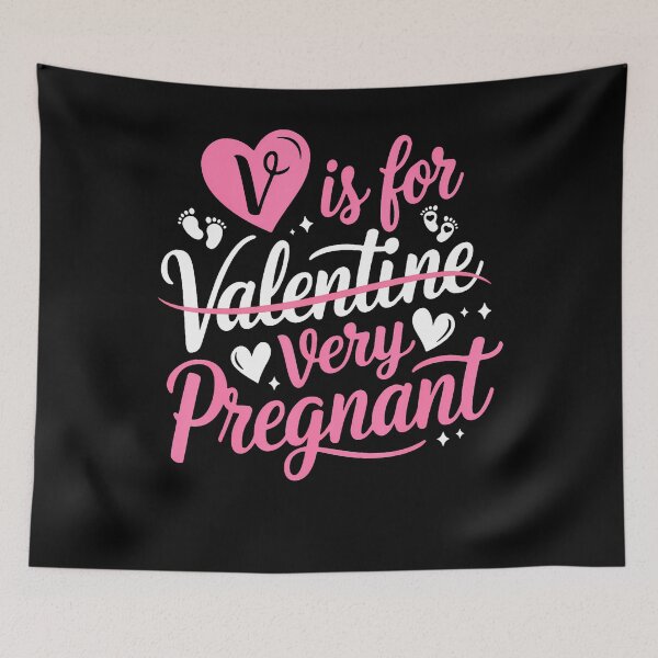 Item preview, V Is For Very Pregnant Cute Pregnant Lady Pregnant Valentine designed and sold by LucilleAntoi.
