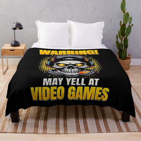 Item preview, Warning May Yell At Video Games Funny Skeleton Gamer designed and sold by FloraVenita.