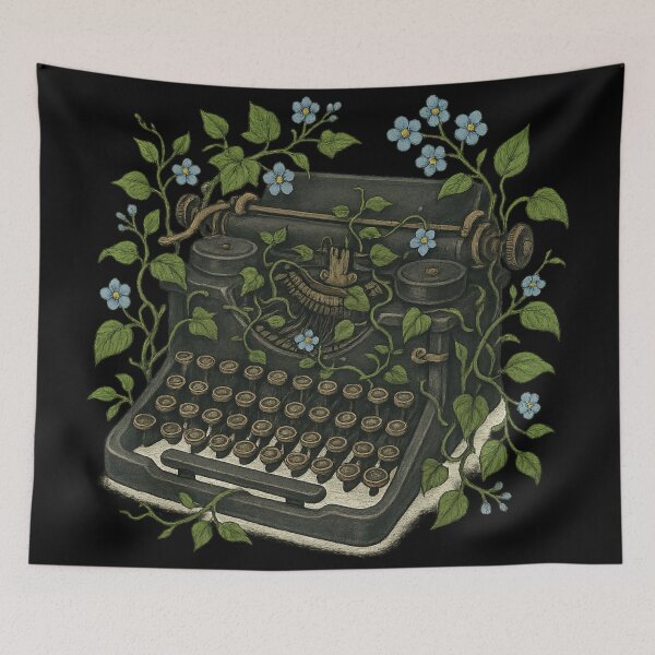 Item preview, Vintage Typewriter Gothic Botanical — Dark Academia Writing Aesthetic designed and sold by Mouraludia.