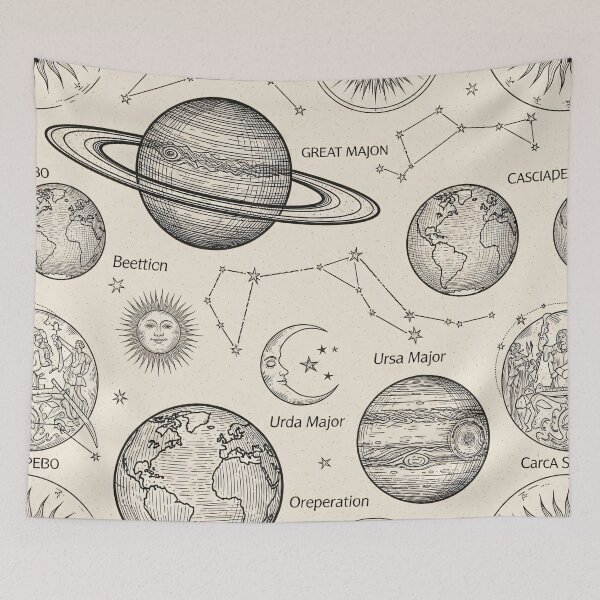 Item preview, Vintage Celestial Map Sketch designed and sold by Kaleidoscope Print.