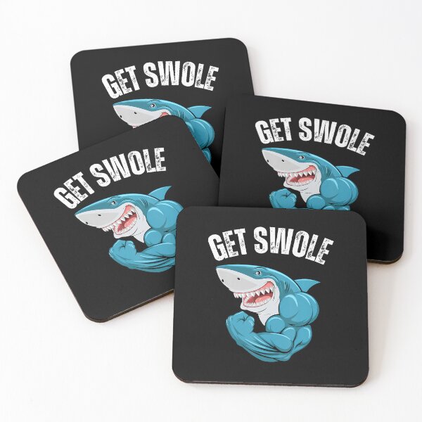 Item preview, Get Swole Funny Gym Shark Humor Weightlifting Training designed and sold by LavetaCatherine.