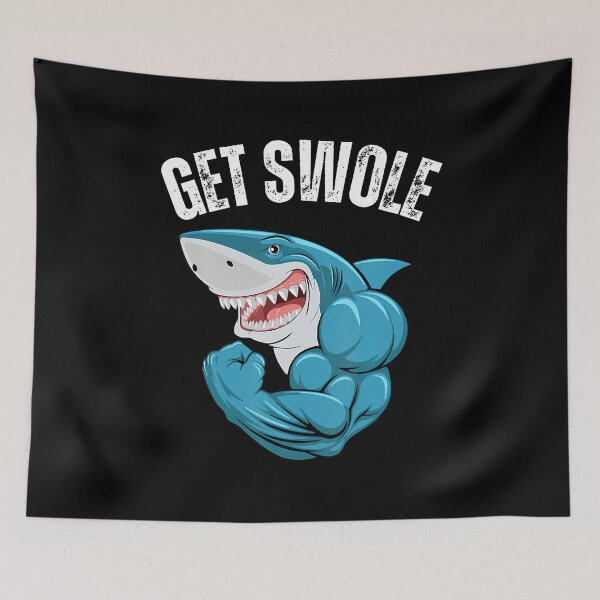 Item preview, Get Swole Funny Gym Shark Humor Weightlifting Training designed and sold by LavetaCatherine.